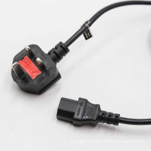 PK-003      BS1363 standard British and UK fused power cord plug to IEC 320 C13 main lead cable with England ASTA certification